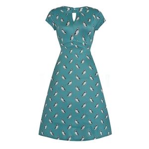 Lindy bop puffin print stretch tea dress